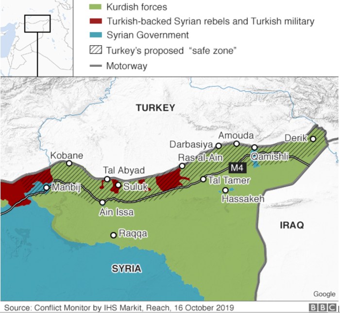 Northeast Syria Map Oct 2019